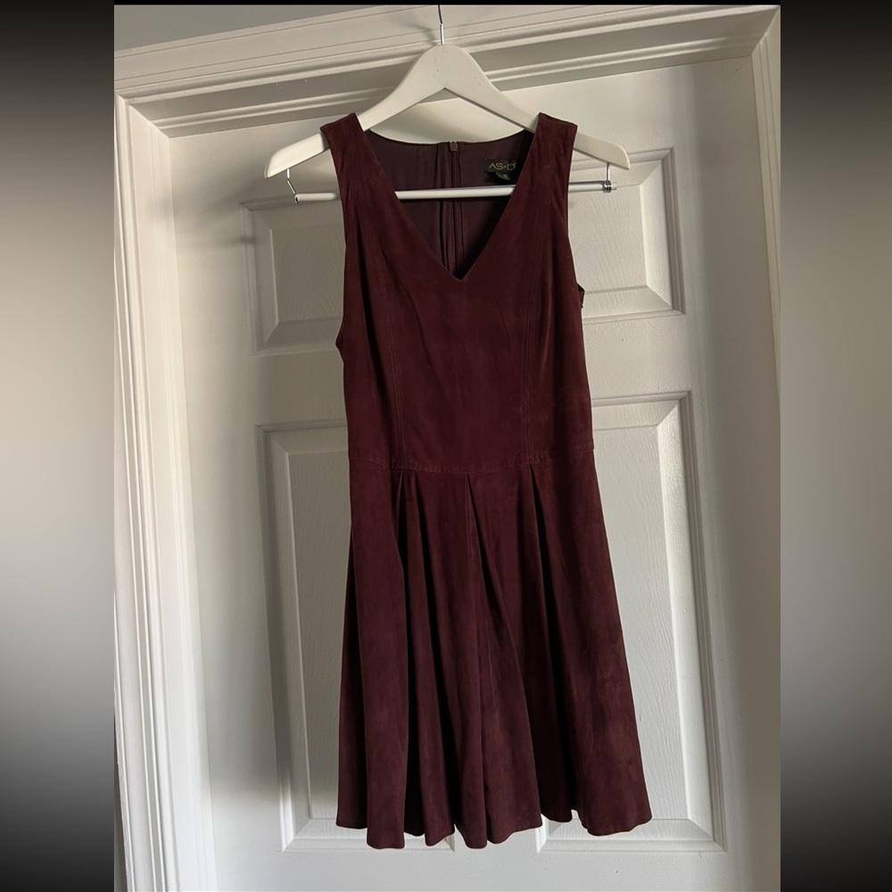 AS by DF suede Kathryn Cabernet dress